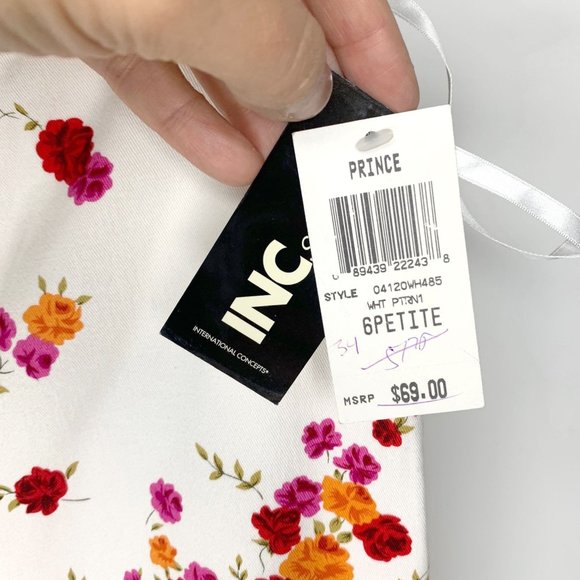 NWT INC STRETCH INTERNATIONAL CONCEPTS Prince Floral Crop Pant Sz 6P - Picture 8 of 8